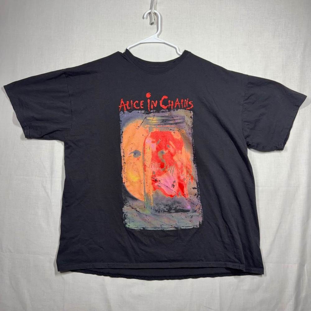 Alice In Chains Jar of Flies T-Shirt Mens XXL Black Double Sided Grunge Rock Tee